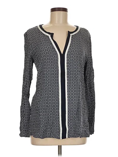 Pre-owned Sophie Max Long Sleeve Blouse In Gray