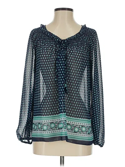 Pre-owned Sophie Max Long Sleeve Blouse In Teal