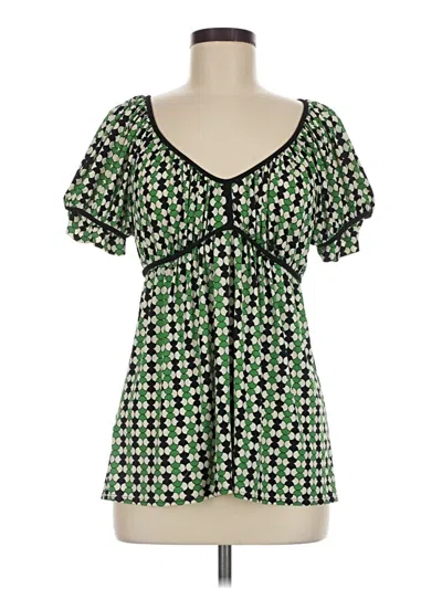 Pre-owned Sophie Max Short Sleeve Blouse In Green