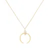 Sophie Ratner Crescent Yellow-gold Pendant Necklace In Yellow Gold,white Diamonds