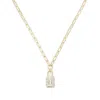Sophie Ratner Diamond Squared Lock In Yellow Gold,white Diamonds