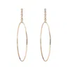 Sophie Ratner Diamond Hoop Drop Earrings In Yellow Gold,pave