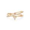 Sophie Ratner Pave Crossroads Ring In Yellow Gold,white Diamonds