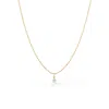 Sophie Ratner Pierced Diamond Ball Chain Necklace In Yellow Gold,white Diamonds