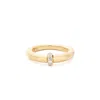 Sophie Ratner Single Diamond Domed Ring In Yellow Gold,pave