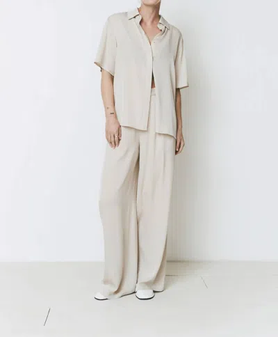 Sophie Rue Atelier Satin Shirt In Light Grey