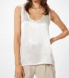 Sophie Rue Basic Satin Tank In Creme In White