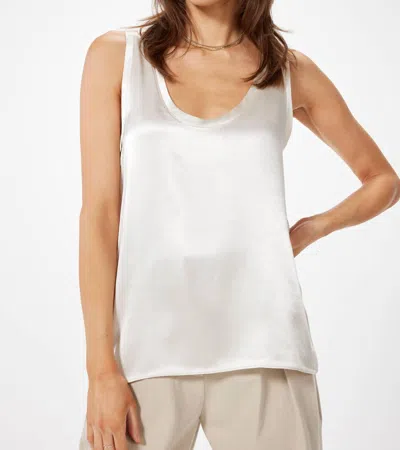 Sophie Rue Basic Satin Tank In Creme In White