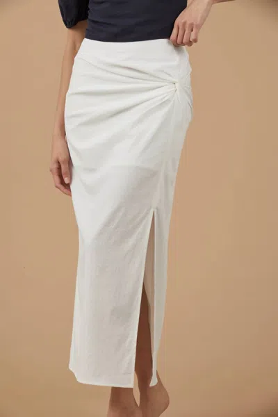 Sophie Rue Carly Knotted Slit Midi Skirt In White