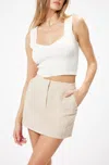 SOPHIE RUE COLE LINEN MINI SKIRT IN TAUPE
