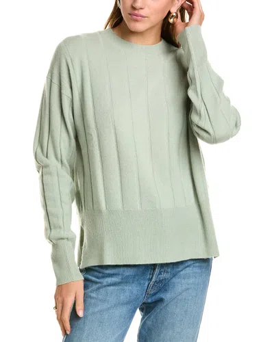 Sophie Rue Crewneck Ribbed Wool & Cashmere-blend Sweater In Green