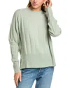 Sophie Rue Crewneck Ribbed Wool & Cashmere-blend Sweater In Green