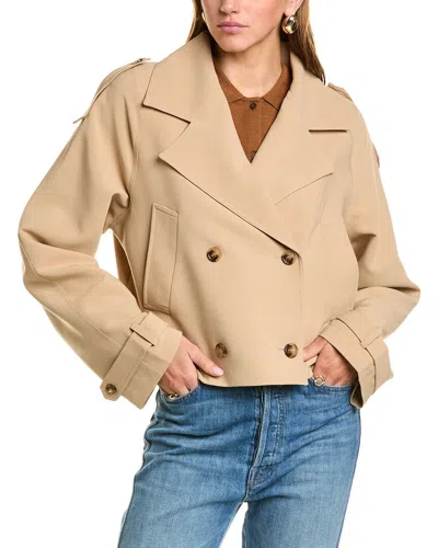 Sophie Rue Cropped Mini Trench Coat In Brown