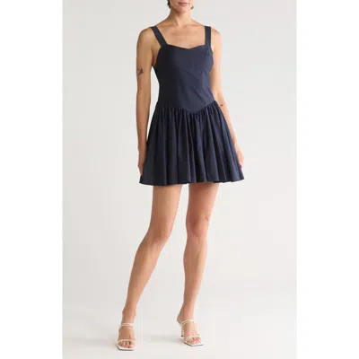 Sophie Rue Demi Bowtie Dropwaist Dress In Navy