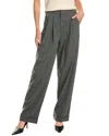 Sophie Rue Double Pleat Trouser In Grey Plaid In Grey
