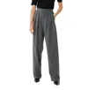Sophie Rue Double Pleat Trouser In Grey Plaid In Multi