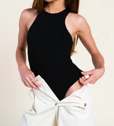 Sophie Rue Halter Racerback Bodysuit In Black