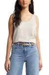 Sophie Rue Basic Satin Tank In Creme In Grey