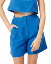 Sophie Rue Juniper Linen Shorts In Blue In Blue