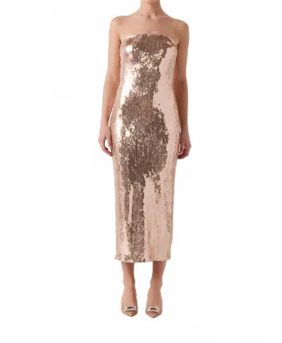 Sophie Rue Leigh Sequin Dress In Gold In Brown