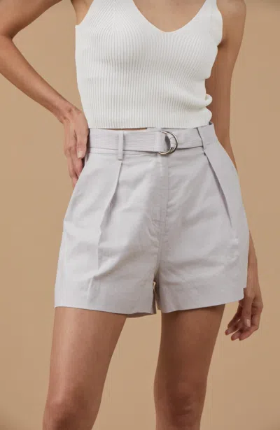 Sophie Rue Robyn Belted Linen Shorts In Lavender In Purple