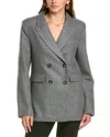Sophie Rue Roen Wool-blend Suit Jacket In Grey