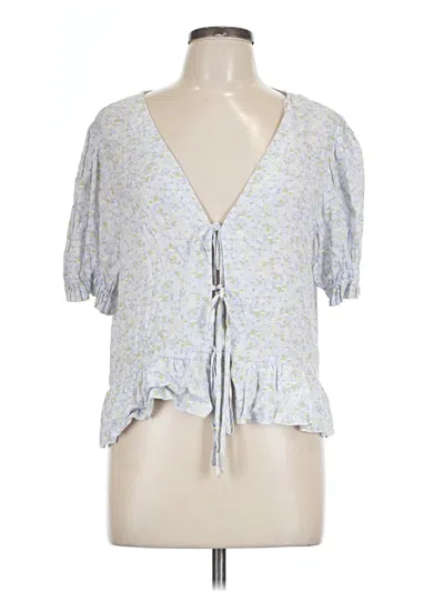 Pre-owned Sophie Rue Short Sleeve Blouse In Gray
