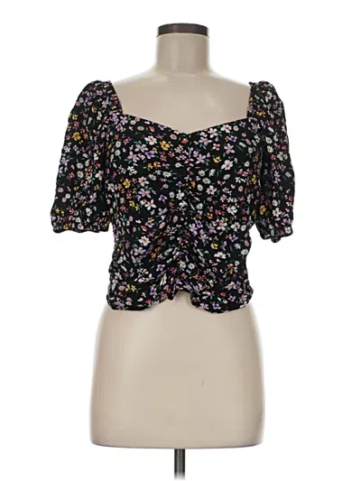 Pre-owned Sophie Rue Short Sleeve Top Black Sweetheart Neckline Tops