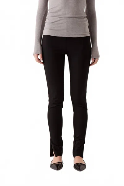 Sophie Rue Side Slit Ponti Leggings In Black