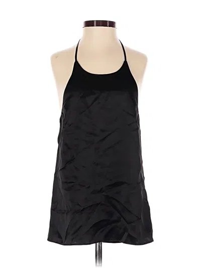 Pre-owned Sophie Rue Sleeveless Top Black Halter Neckline Tops