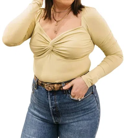 Sophie Rue Twist Front Top In Celery In Neutral