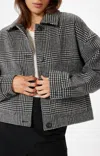 Sophie Rue Watson Jacket In Black And White Plaid In Gray