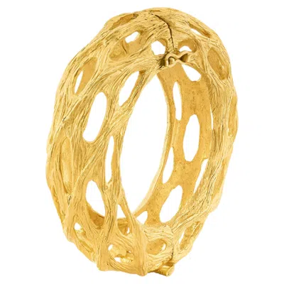 Pre-owned Sophie Simone Designs Balandra Cuff Bracelet In 22k Gold Plated Bronze By  In Multi