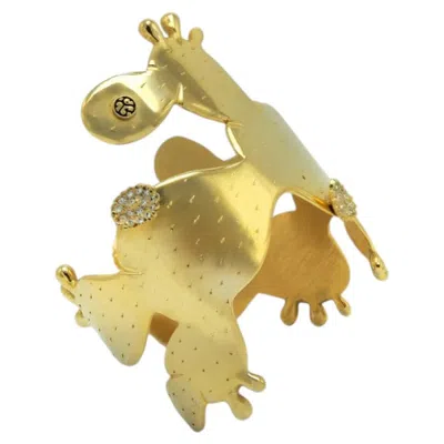 Pre-owned Sophie Simone Designs Cactus Cuff Bracelet In 22k Gold Plated Bronze By  In Multi