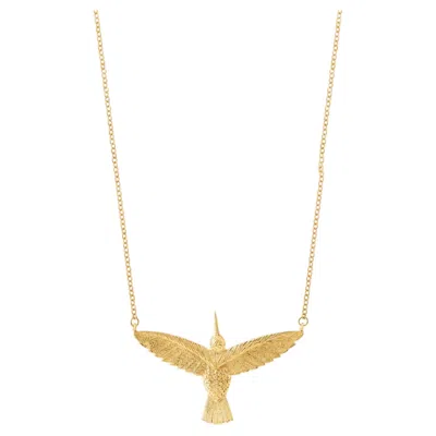 Pre-owned Sophie Simone Designs Huitzilin Necklace In 22k Gold Plated Bronze By  In Multi