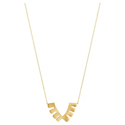 Pre-owned Sophie Simone Designs Matisse Necklace In 22k Gold Plated Bronze By  In Multi