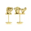 Sophie Simone Designs Men's Gold Cufflinks Cactus In Gold