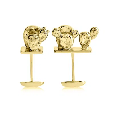 Sophie Simone Designs Men's Gold Cufflinks Cactus