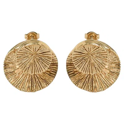 Pre-owned Sophie Simone Designs Oaxaca Earrings In 22k Gold Plated Bronze By  In Multi