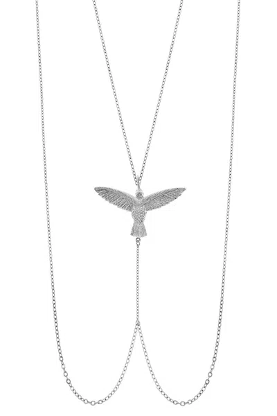 Sophie Simone Designs Women's Body Chain Hummingbird - Silver In White
