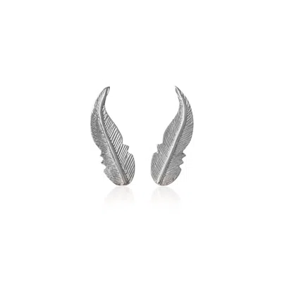 Sophie Simone Designs Women's Earrings Feather - Silver