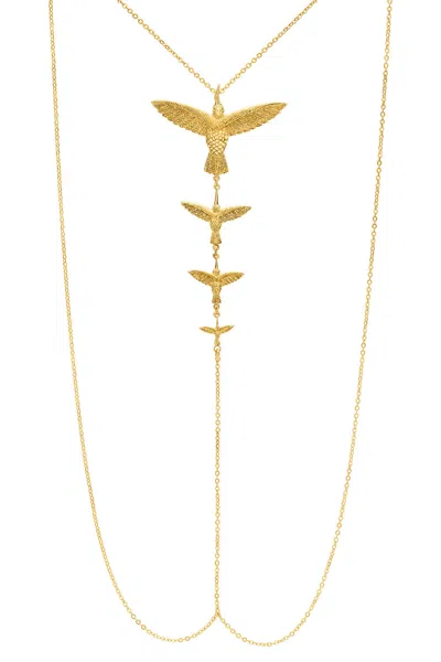 Sophie Simone Designs Women's Gold Body Chain Four Hummingbirds