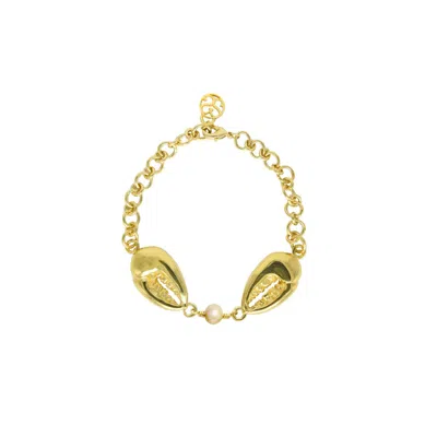 Sophie Simone Designs Women's Gold Bracelet Crab & Pearl