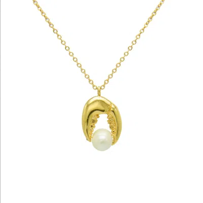 Sophie Simone Designs Women's Gold Necklace Crab & Pearl