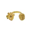 Sophie Simone Designs Women's Gold Ring Heart Vs Brain In Gold