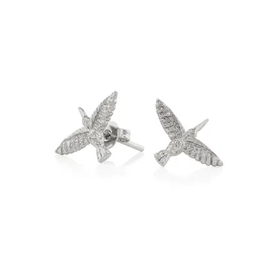 Sophie Simone Designs Women's Mini Earrings Hummingbirds In Silver