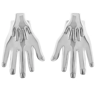 Sophie Simone Designs Women's Silver Earrings Frida & Diego Hands