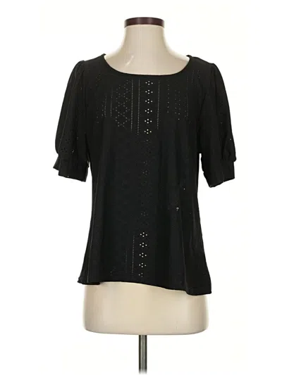 Pre-owned Sophie Snowflake Short Sleeve Blouse In Black
