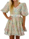 Sophie The Label Florentine Floral Mini Dress In Green