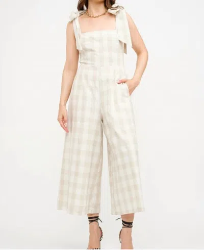 Sophie The Label Sofie Gingham Jumpsuit In Cream In White
